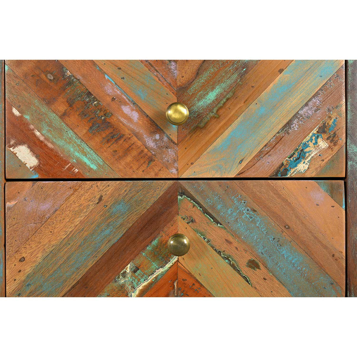 Farmhouse Style Distressed Painted 24 in. Wide Solid Wood Nightstand With Drawers