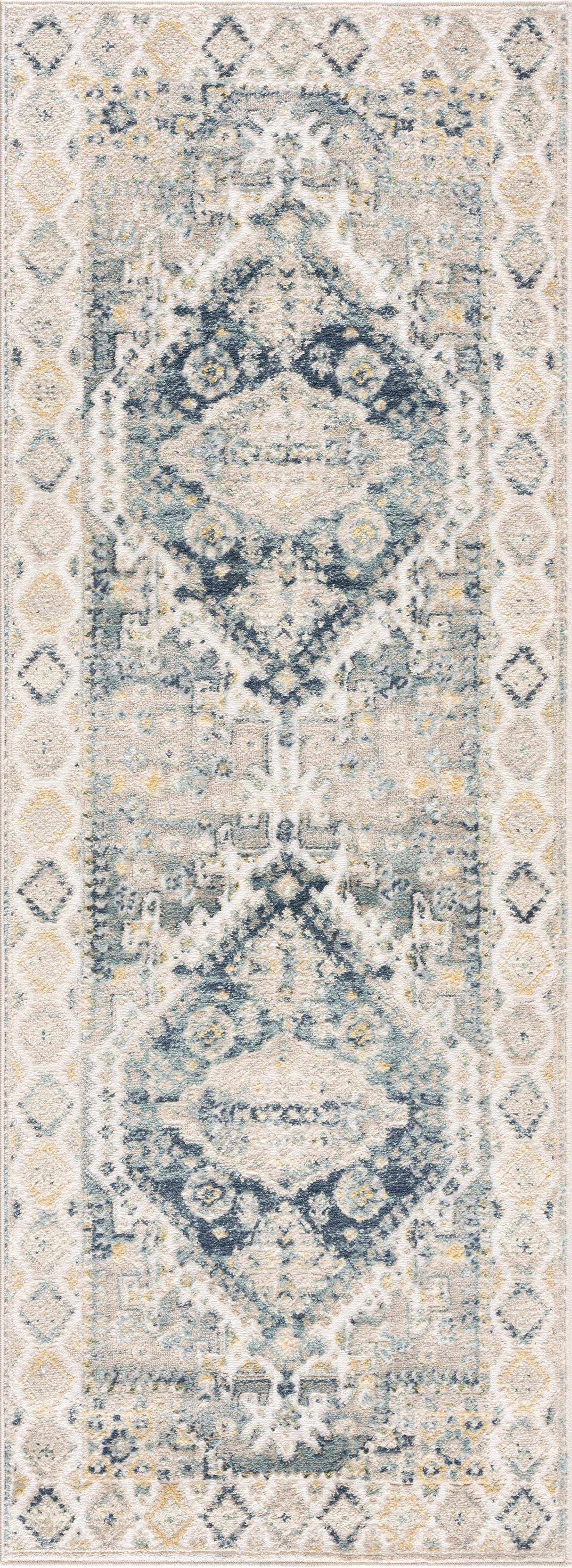 Brend Blue Medallion Area Rug