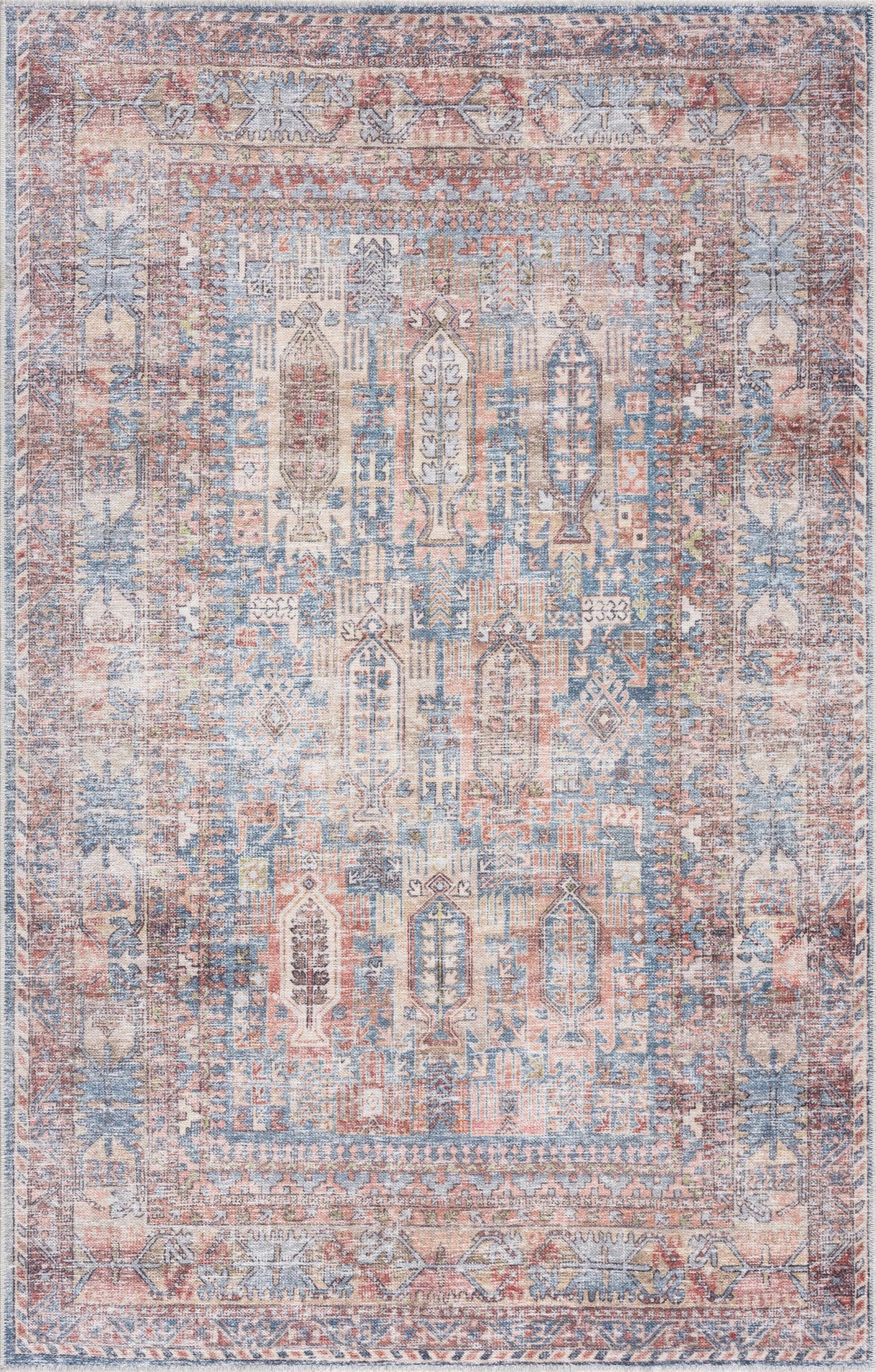 Burnt Orange Holi-2300 Washable Area Rug