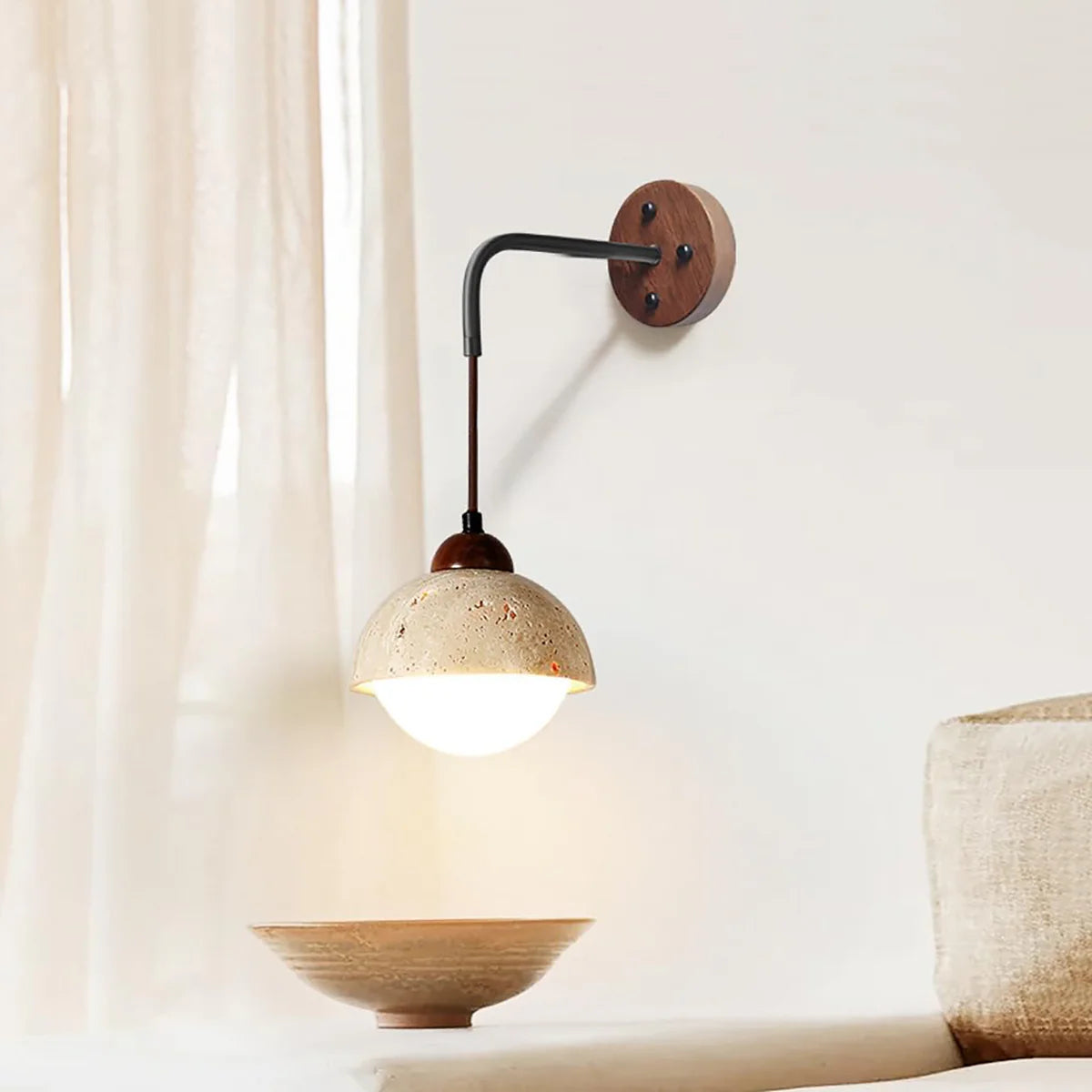 Tia Travertine Wall Lamp