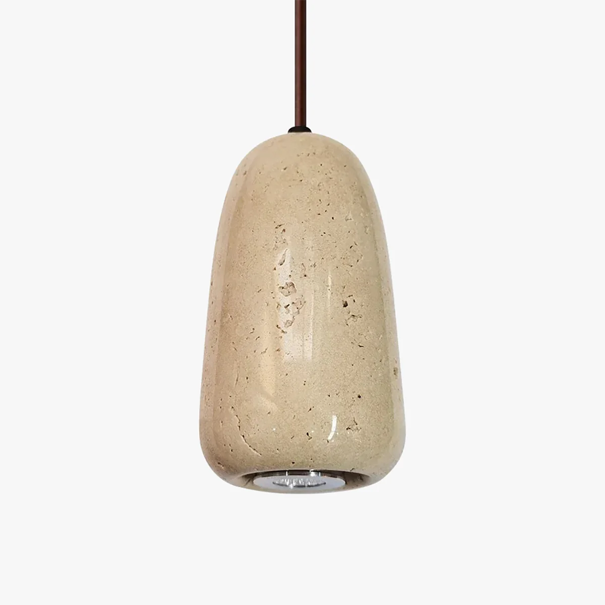 Travertine Brrskbk Cylindrical Pendant Light