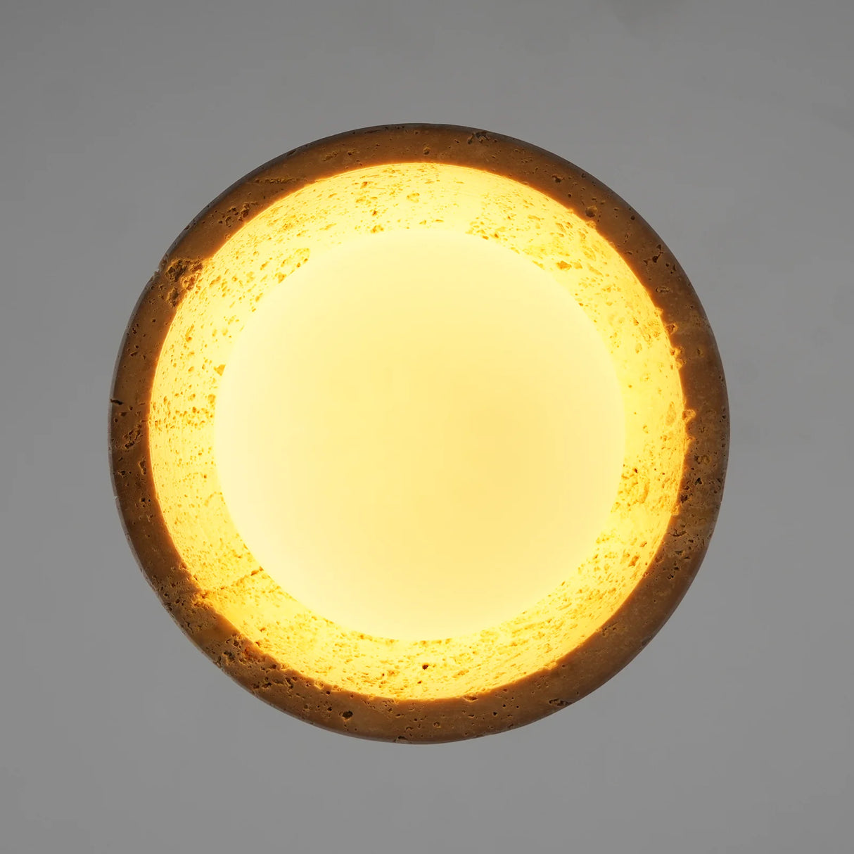 Travertine Glass Semicircle Pendant Light