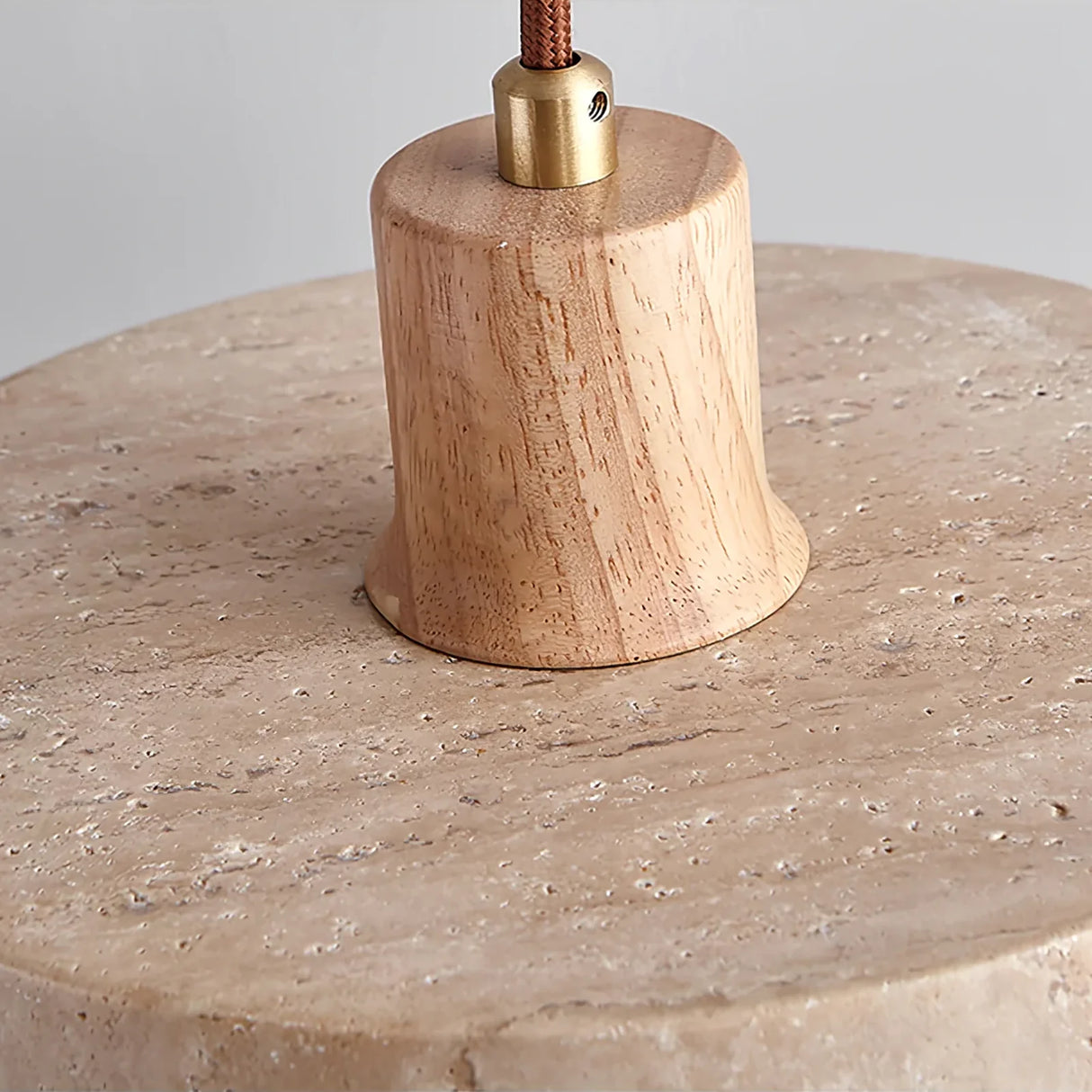 Travertine Piedra Wood Pendant Light