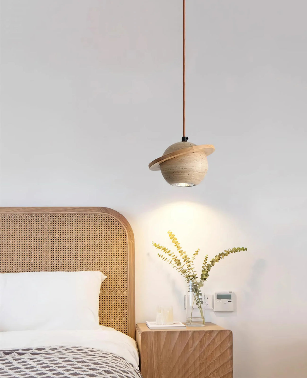Travertine Planet Pendant Light