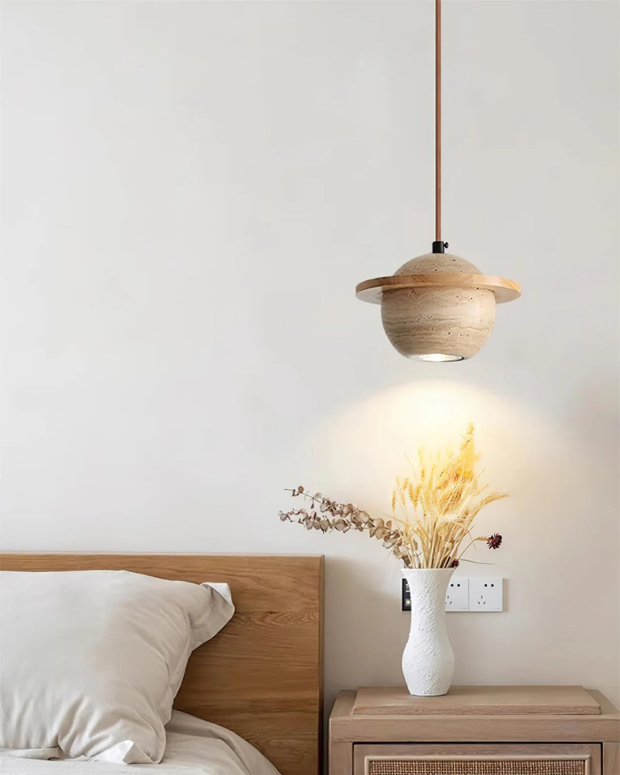 Travertine Planet Pendant Light