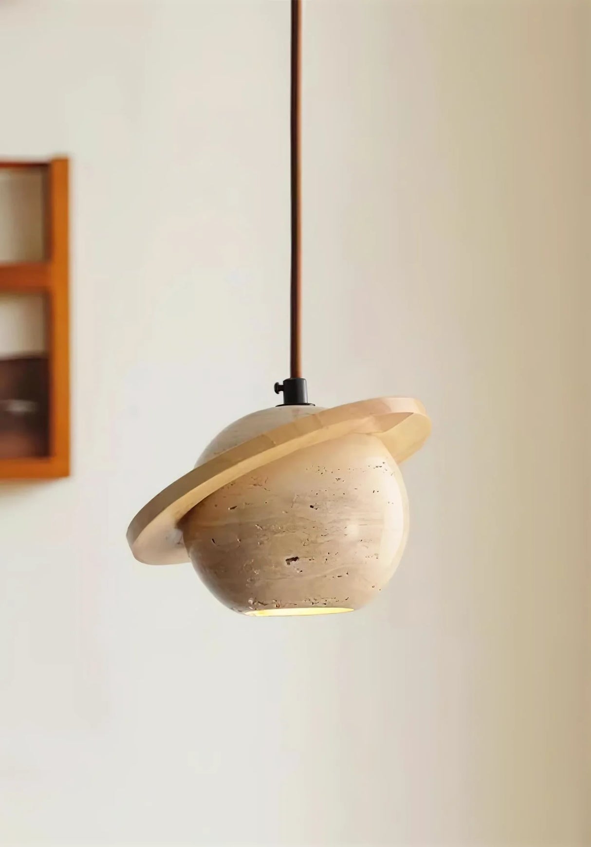 Travertine Planet Pendant Light