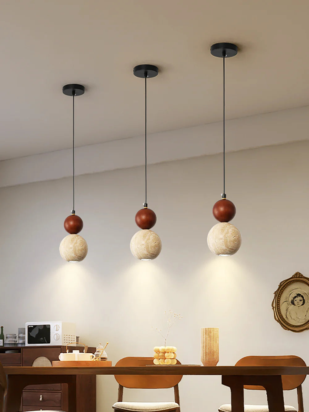 Travertine Round Single Head Pendant Lamp