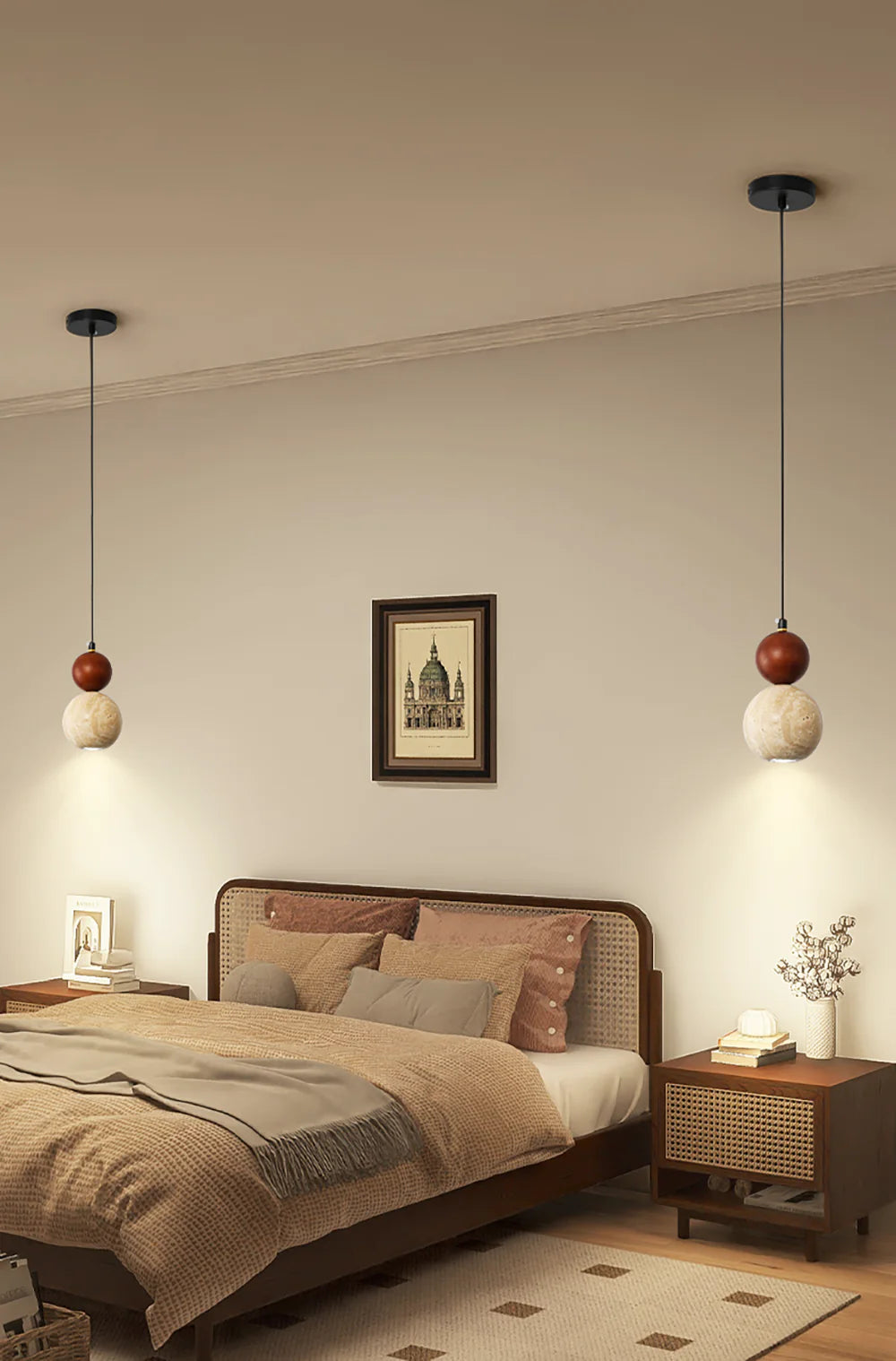 Travertine Round Single Head Pendant Lamp