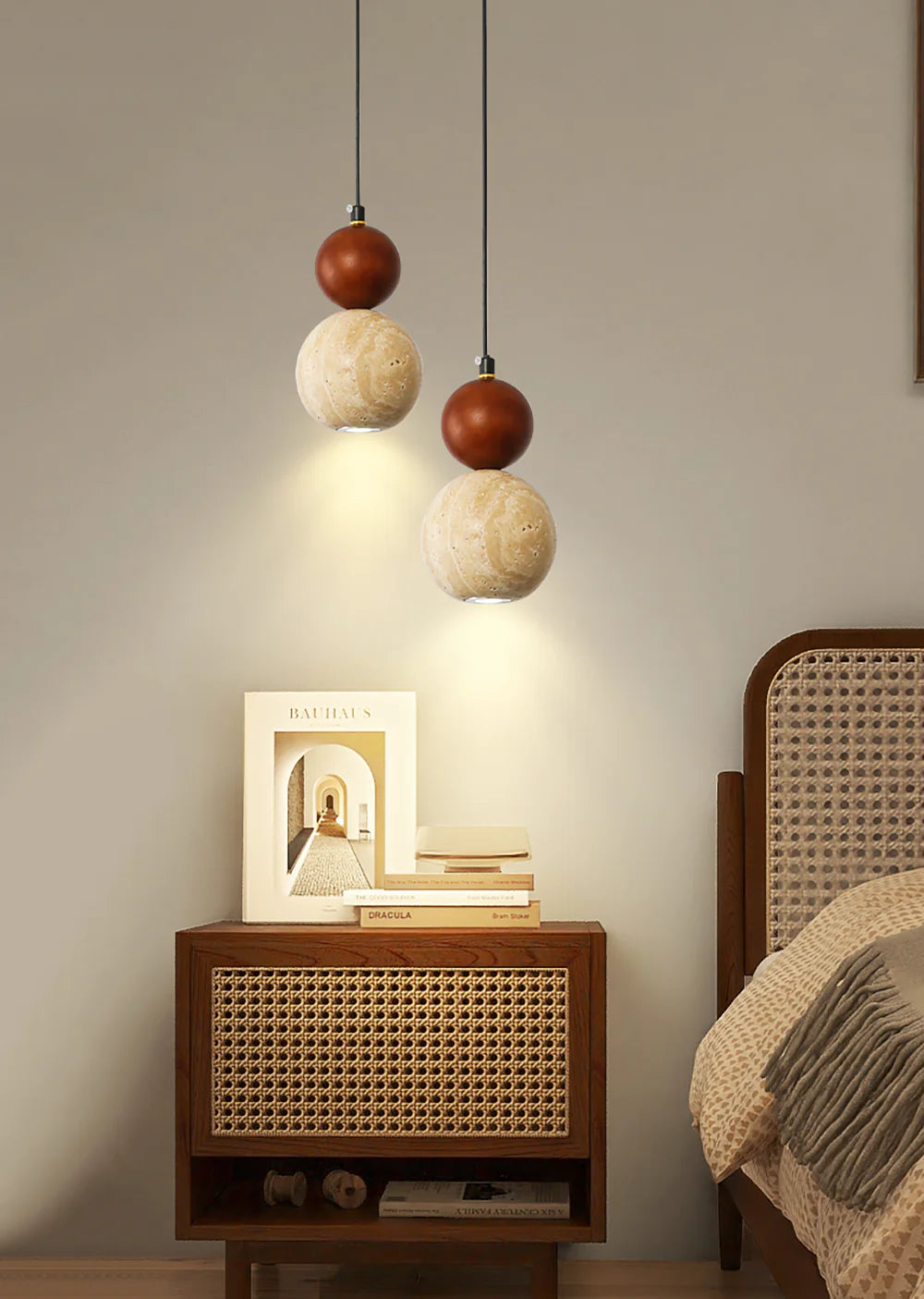 Travertine Round Single Head Pendant Lamp