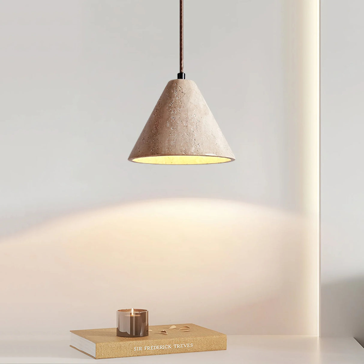 Travertine Terra Halo Pendant Light