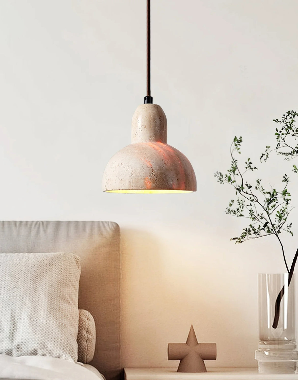 Travertine Terra Halo Pendant Light