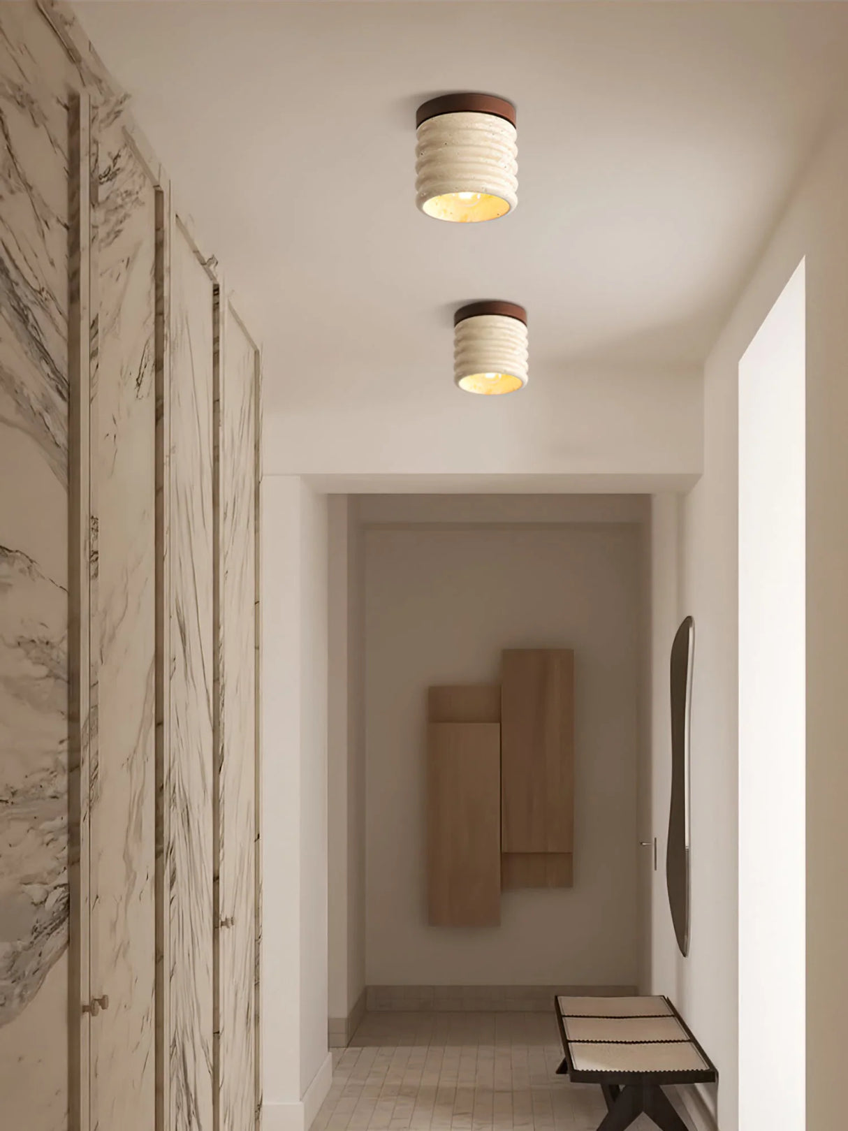 Travertine Vaarnii Ceiling Lamp