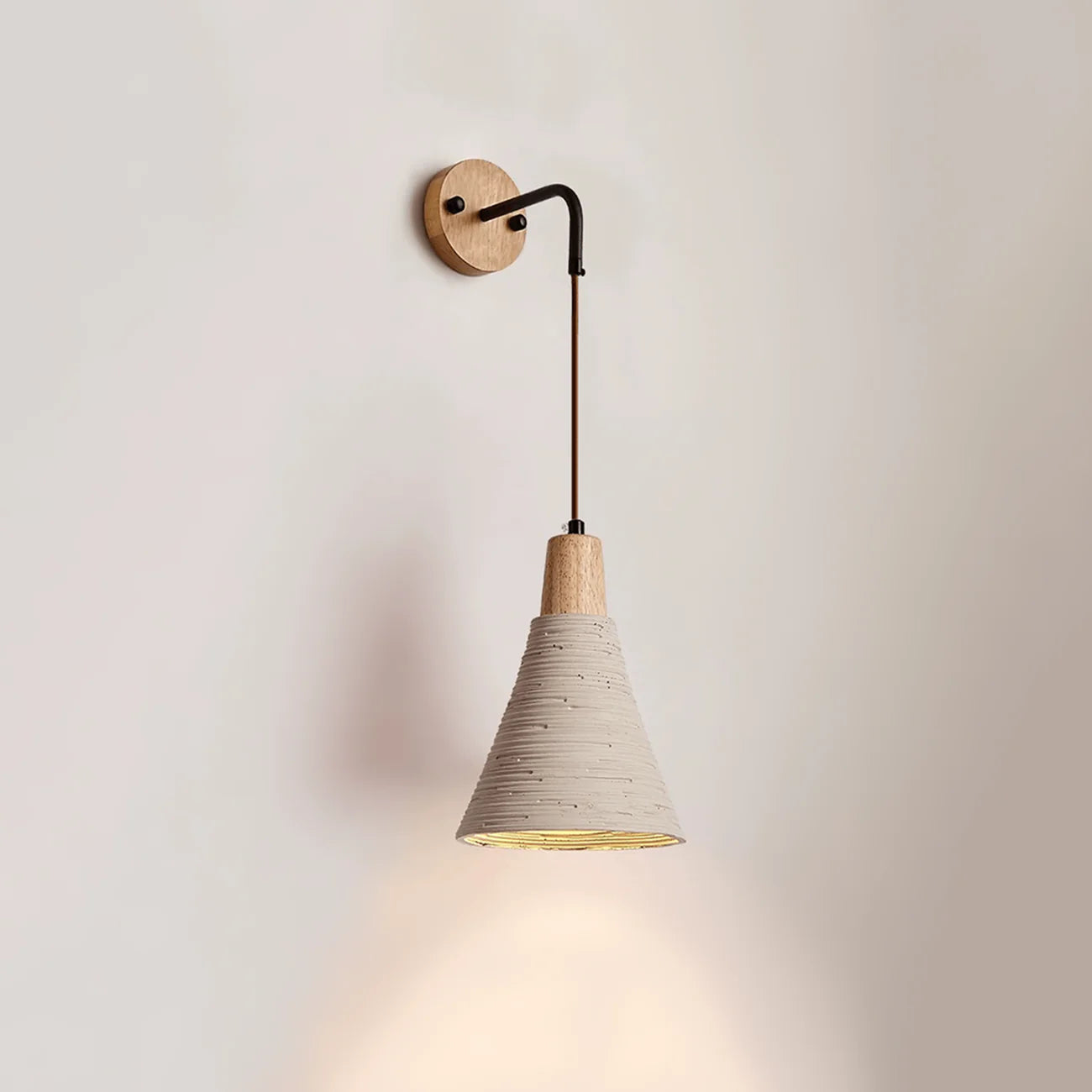 Cement Vintage Wood Wall Lamp