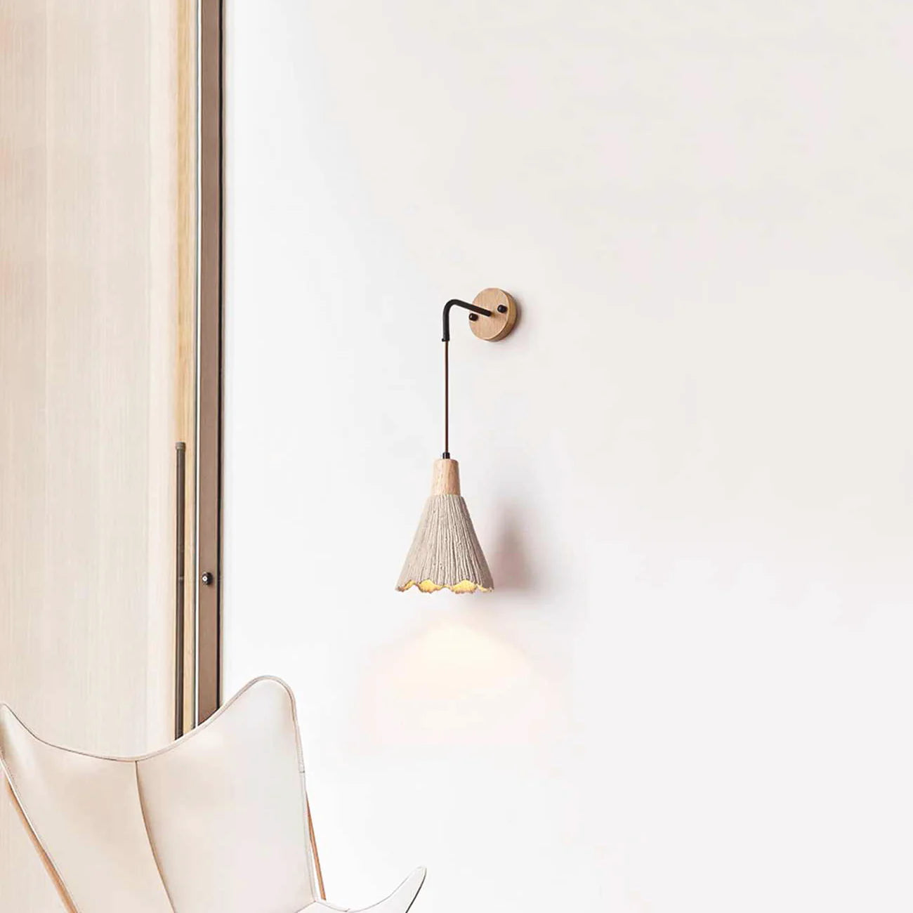 Cement Vintage Wood Wall Lamp