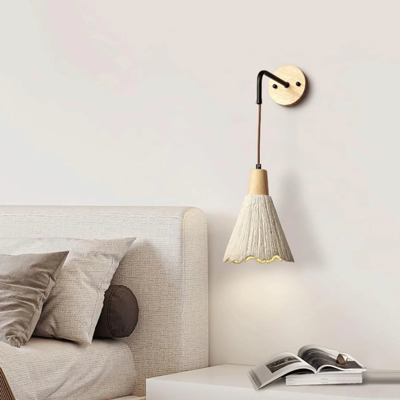 Cement Vintage Wood Wall Lamp