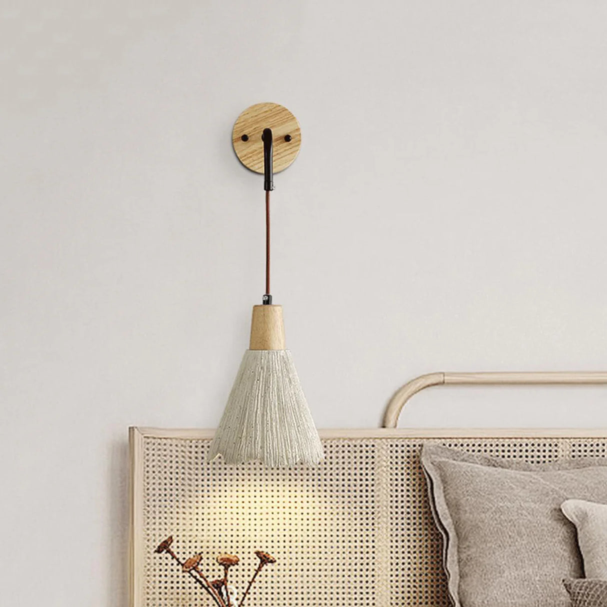 Cement Vintage Wood Wall Lamp