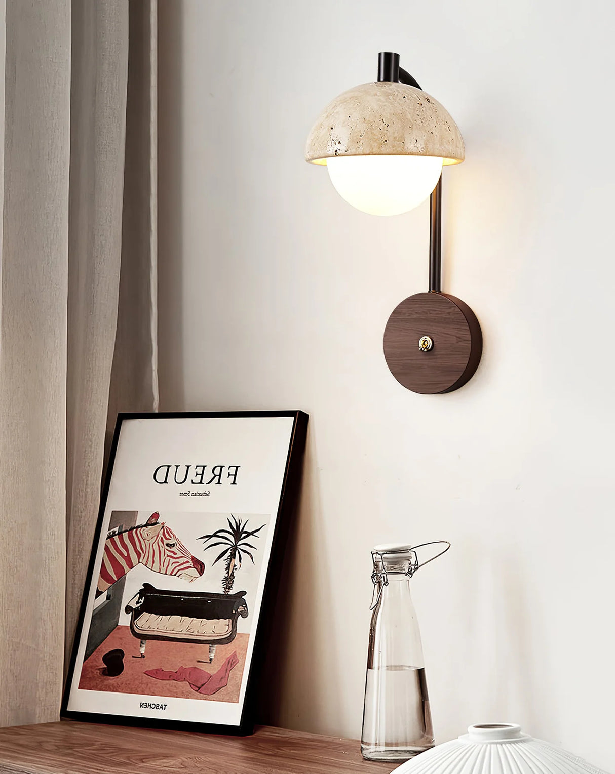 Travertine Wella Wall Lamp