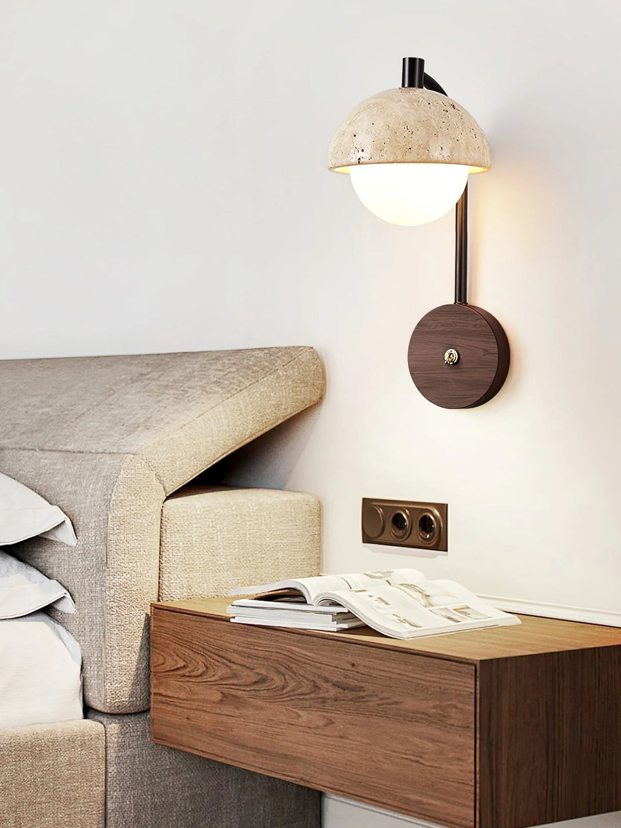 Travertine Wella Wall Lamp