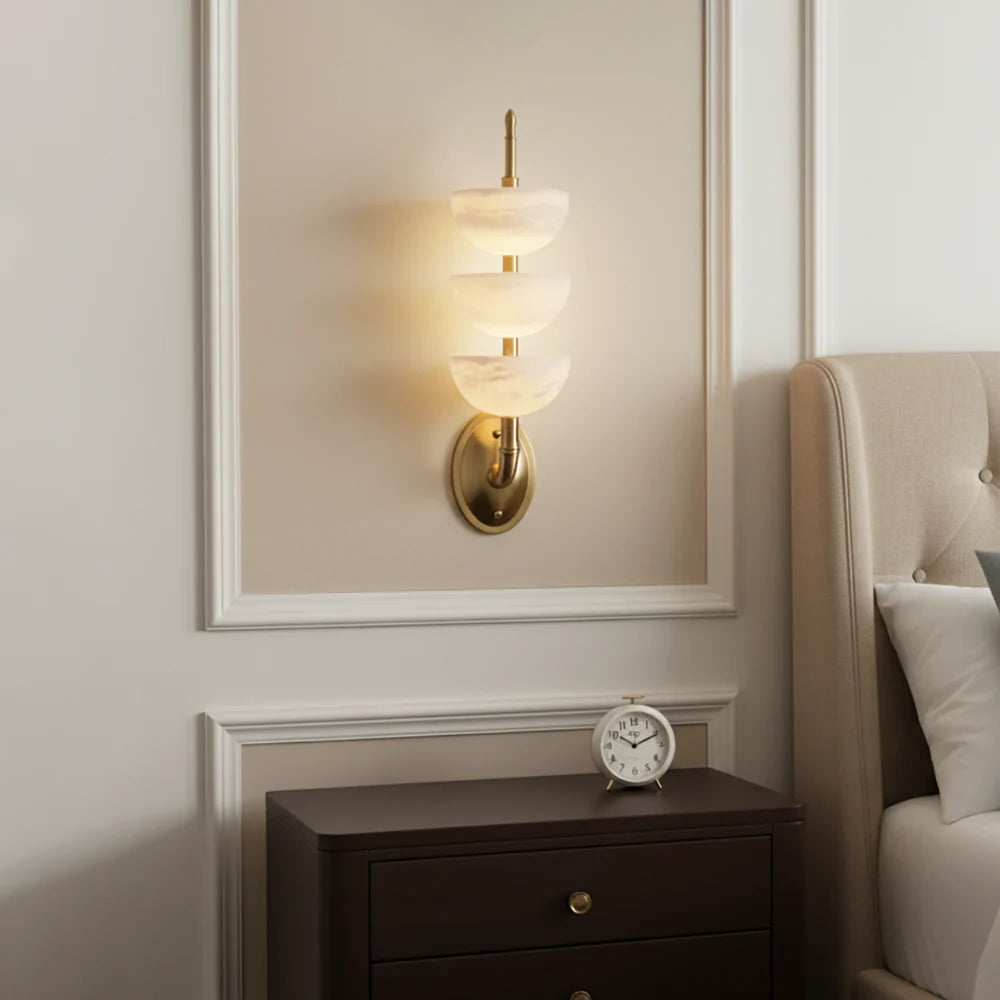 Triple Luxury Alabaster Wall Sconce