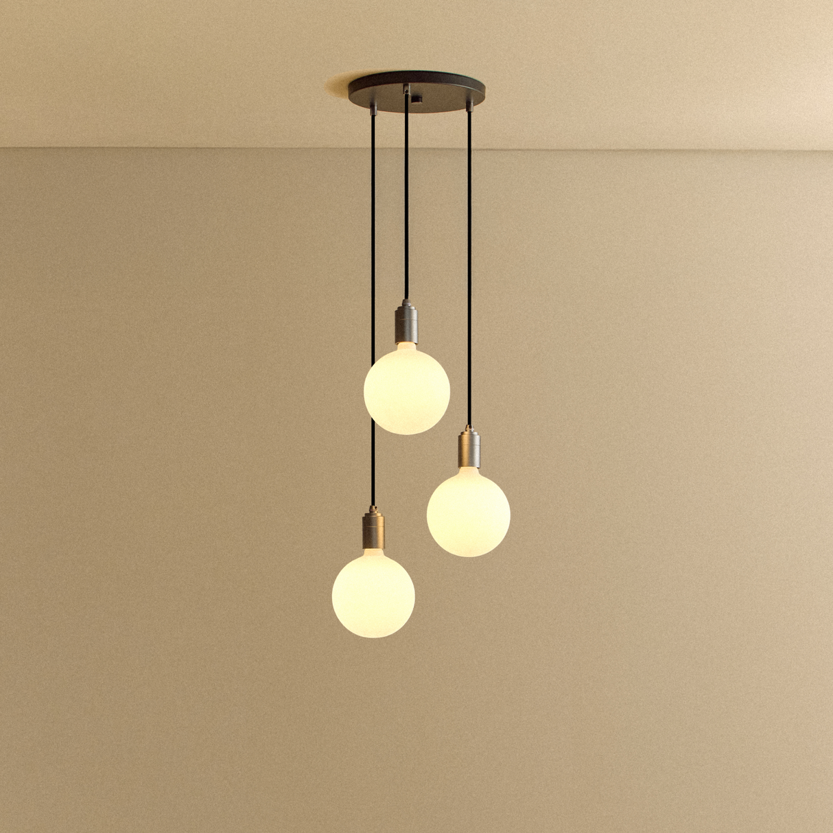 Triple Pendant in Graphite + Sphere IV