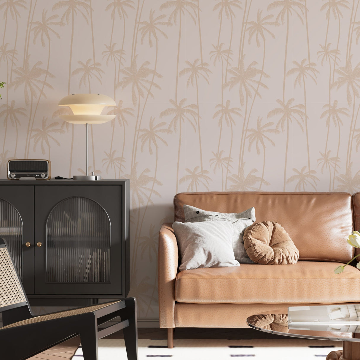 Tropical Palm Tree Wallpaper - Minimalist Coastal Paradise