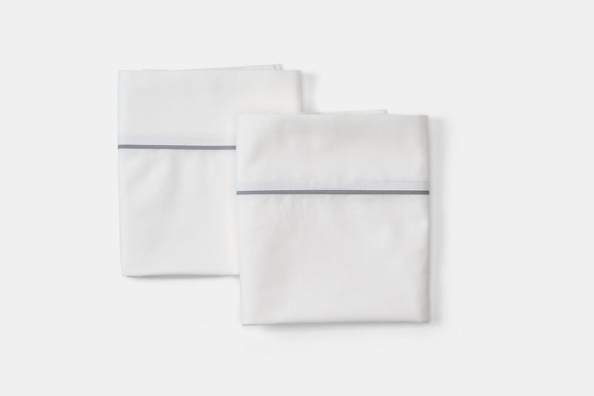 Cotton Bed Pillowcases with Classic Piping Design