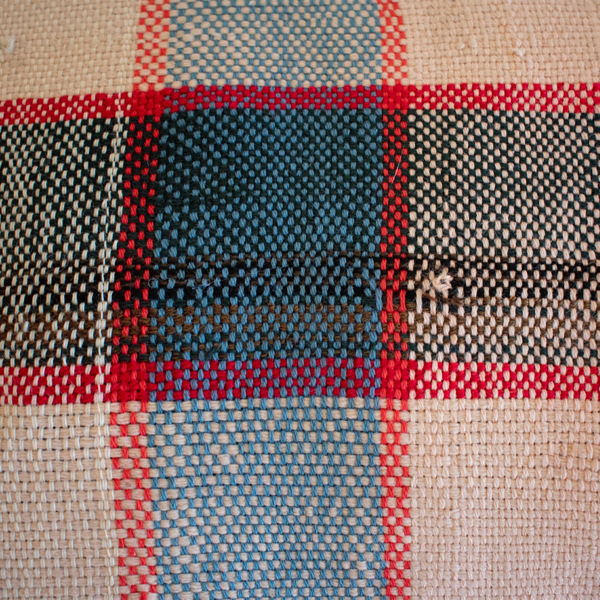 Nonna Upcycled Blue Plaid Pillow
