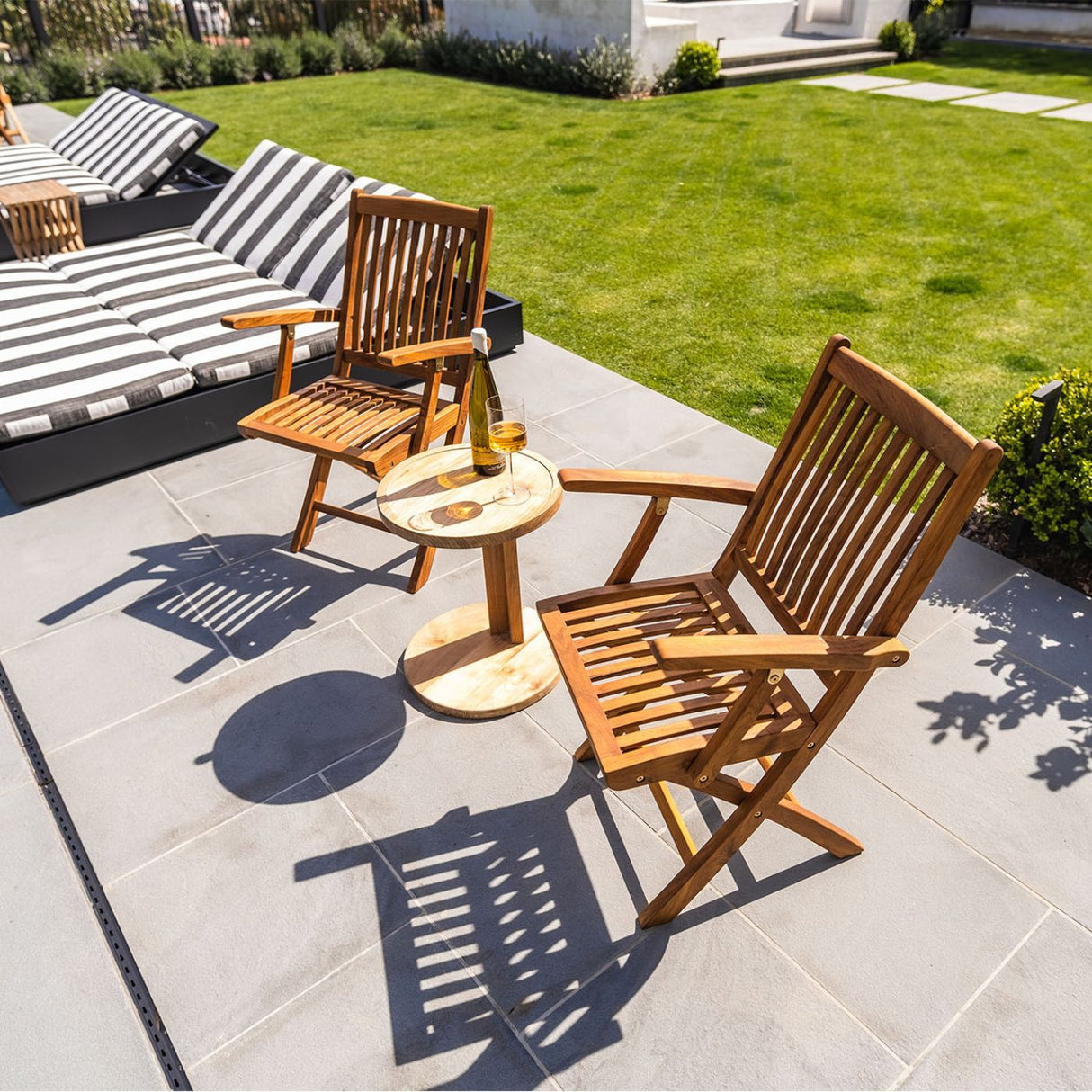 Cabo Natural Teak C Shaped Side Table