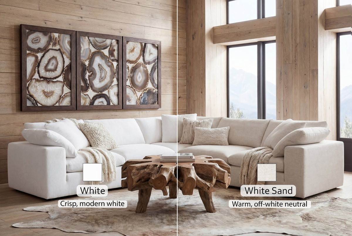 5-Cube Modular U-Sofa Armless & Ottoman Chaise