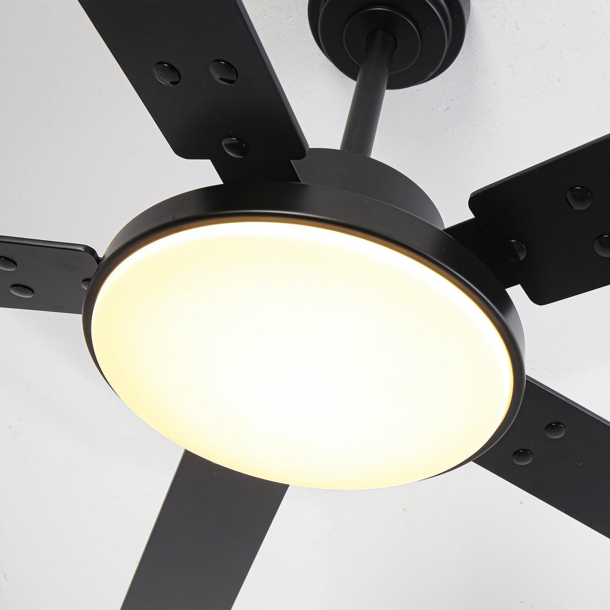 Vaczon 52 Inch 5 Blades DC Motor Modern Downrod Ceiling Fan with LED Light and Remote Control