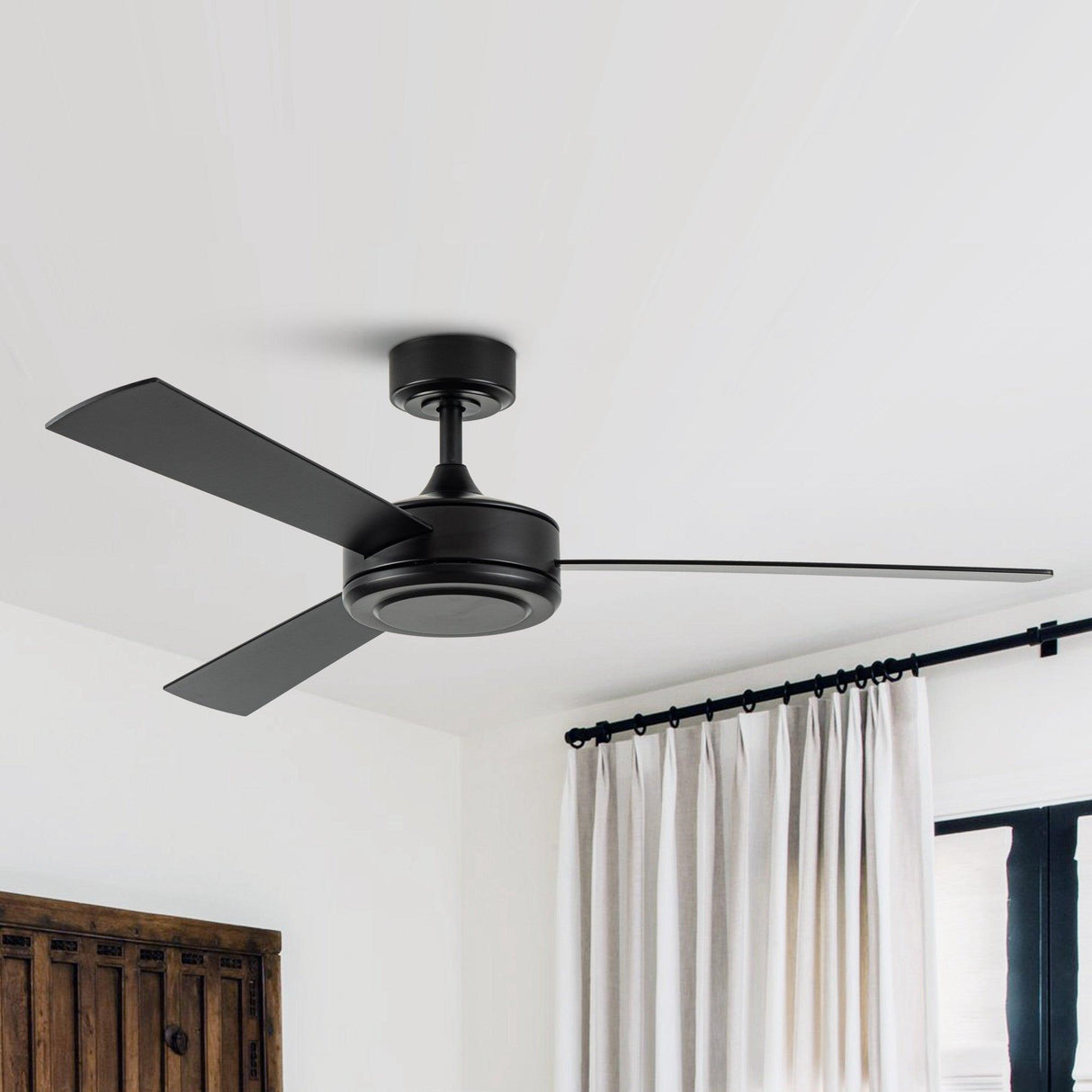 52" Midtown Industrial DC Motor Downrod Mount Reversible Ceiling Fan With Remote Control