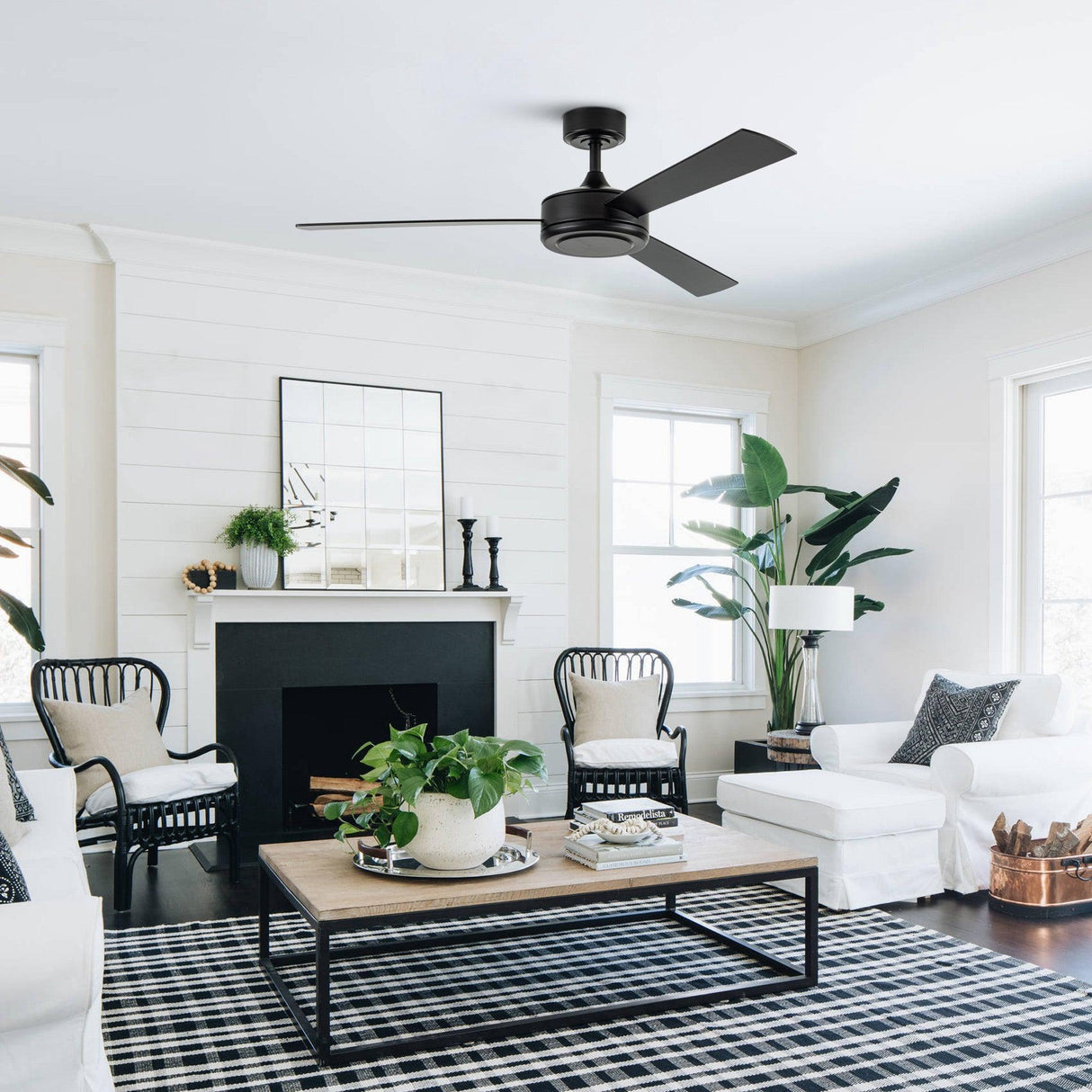 52" Midtown Industrial DC Motor Downrod Mount Reversible Ceiling Fan With Remote Control