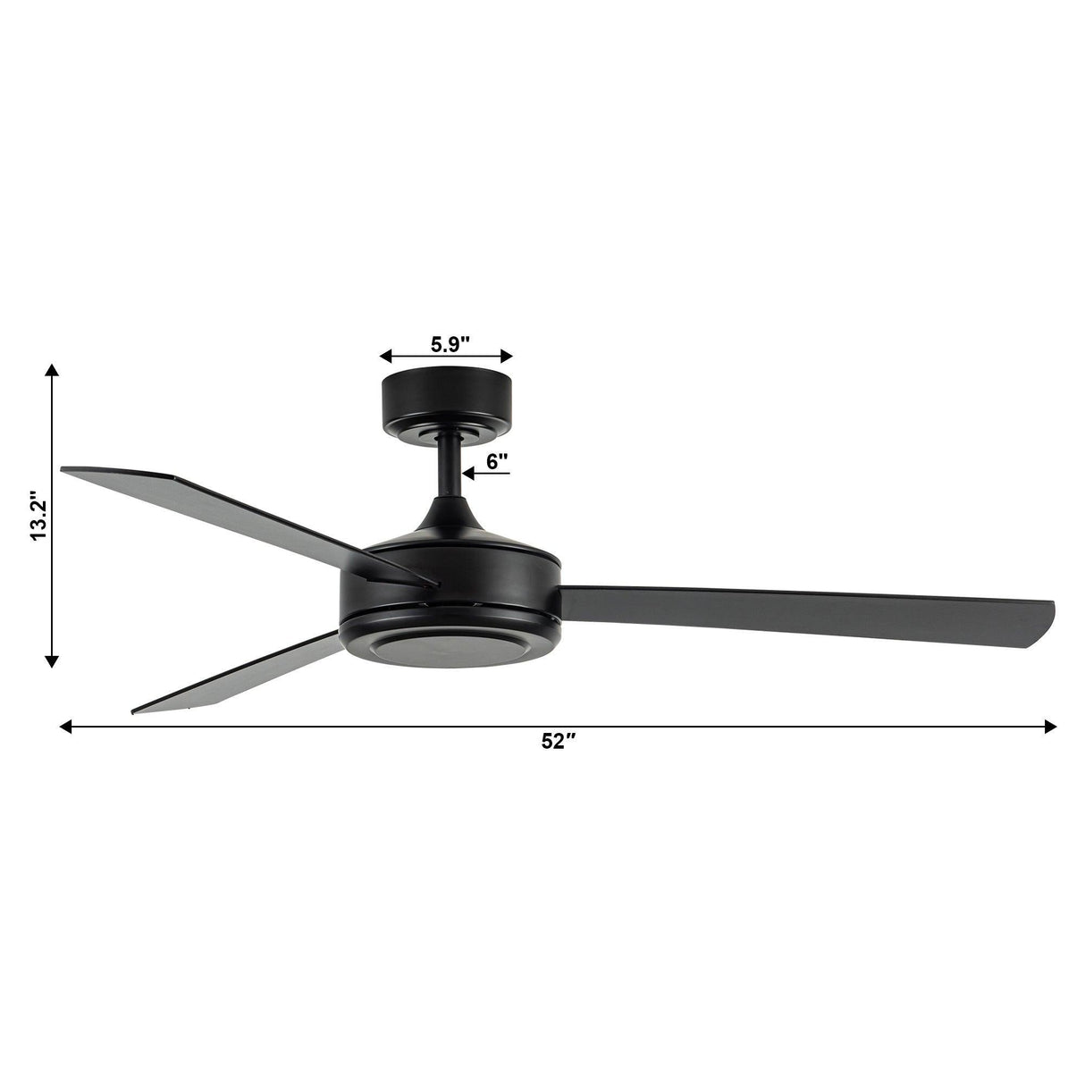 52" Midtown Industrial DC Motor Downrod Mount Reversible Ceiling Fan With Remote Control