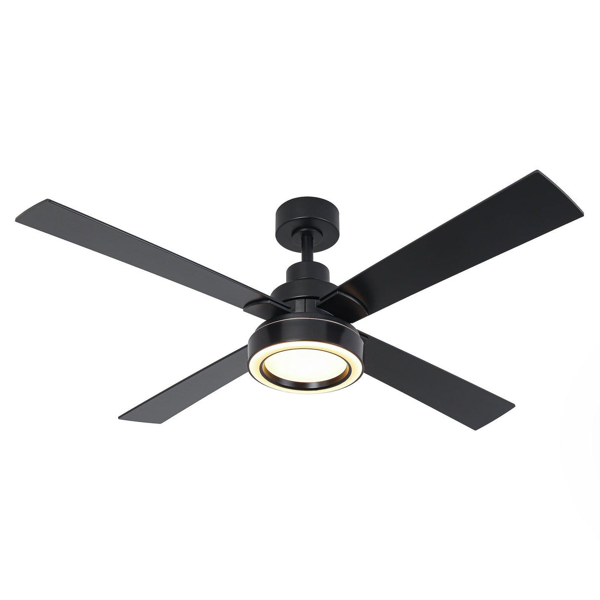 Vaczon 52 Inch 4 Blades DC Motor Modern Downrod Ceiling Fan with LED Light and Remote Control