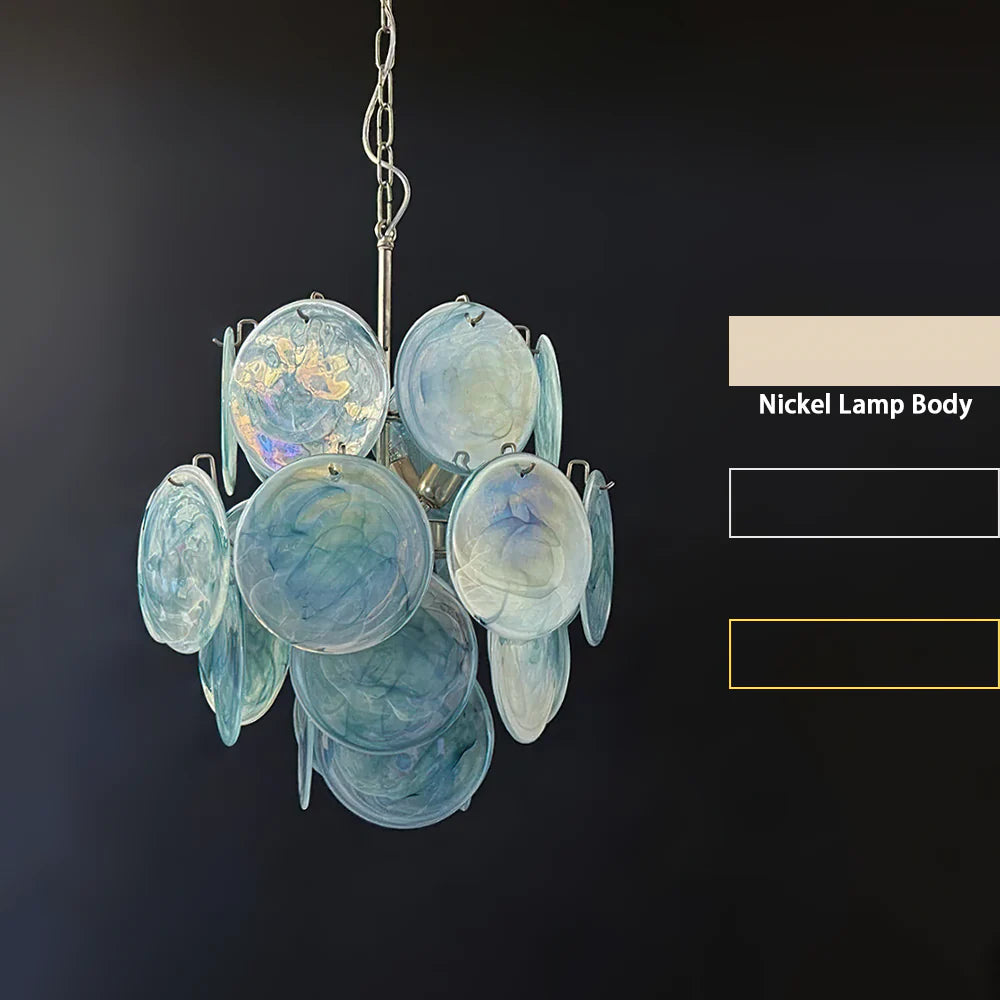 Vintage Murano Blue Glass Chandelier