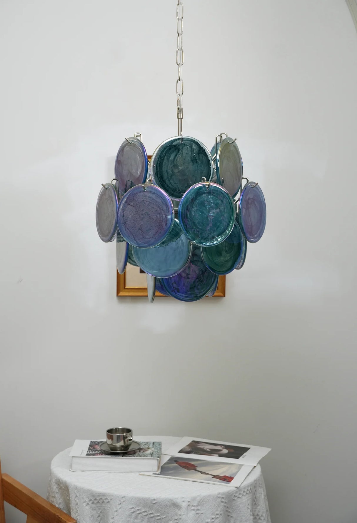 Vintage Murano Blue Glass Chandelier