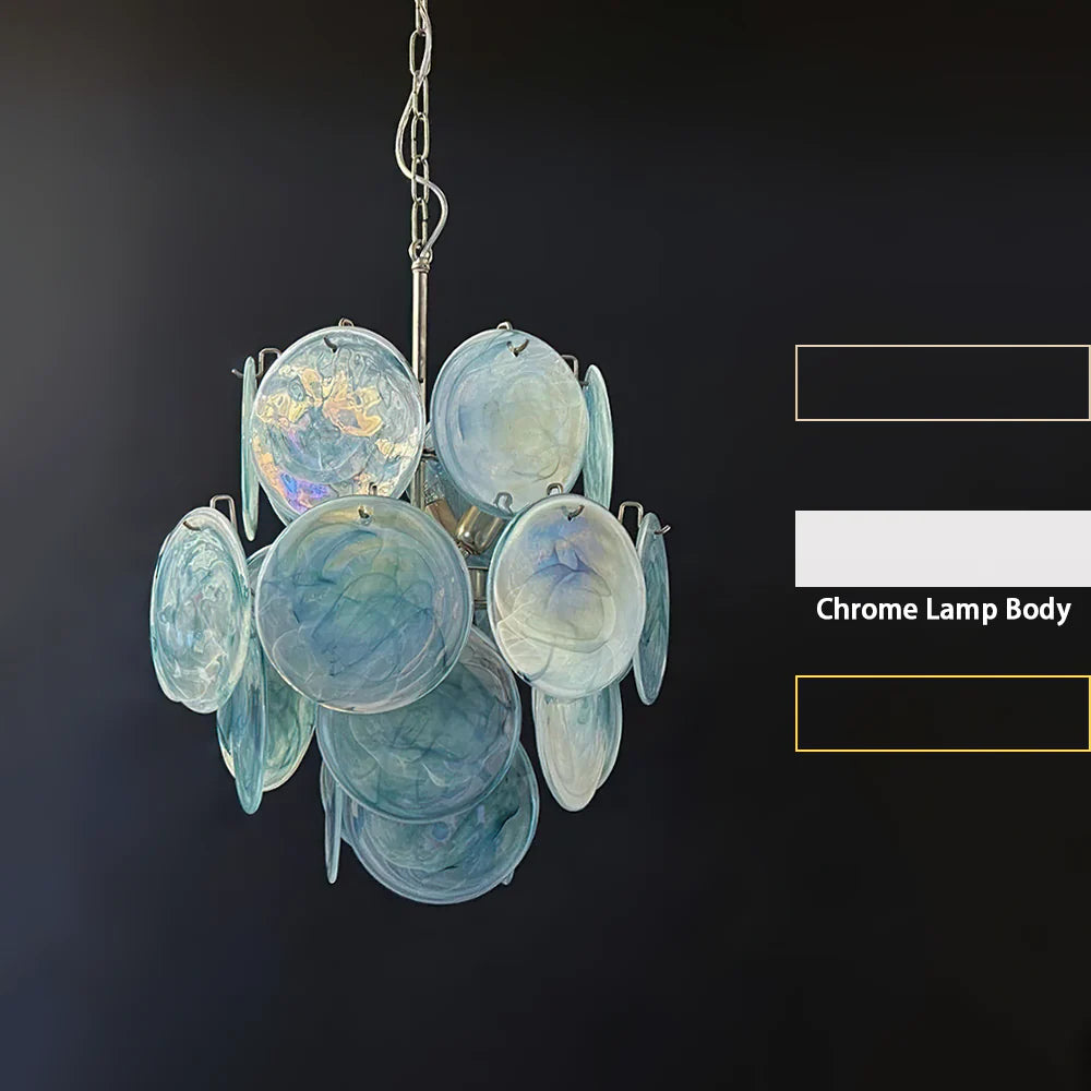 Vintage Murano Blue Glass Chandelier