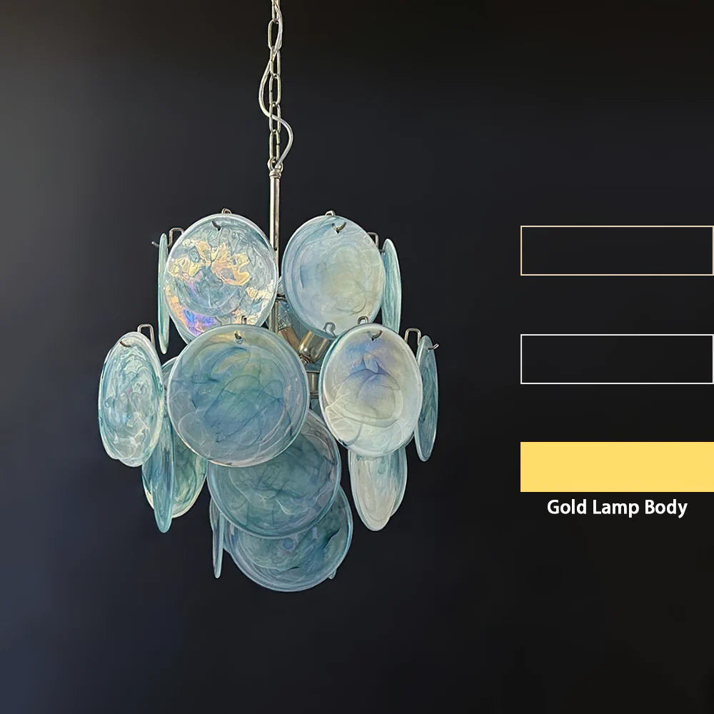 Vintage Murano Blue Glass Chandelier