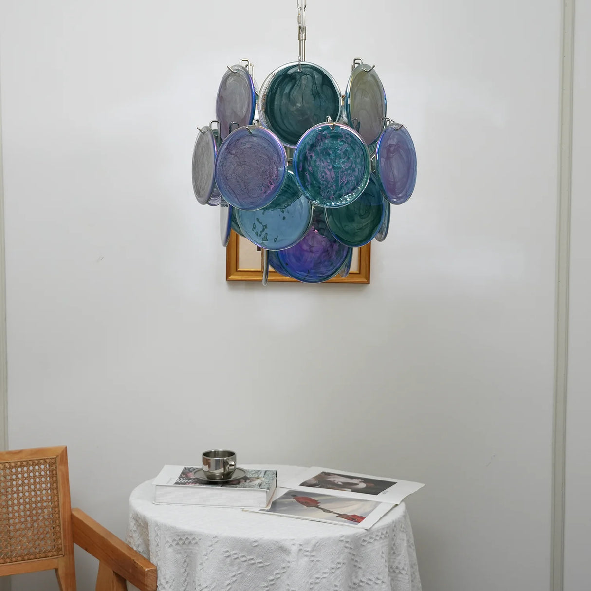 Vintage Murano Blue Glass Chandelier