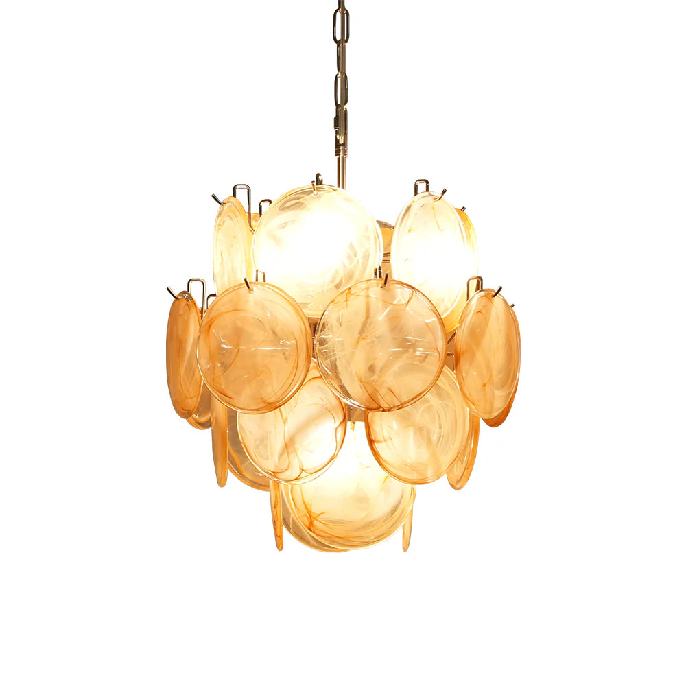 Vintage Murano Gold Glass Chandelier