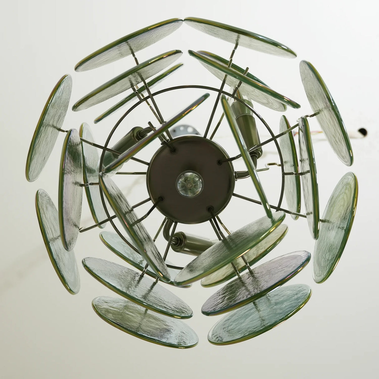 Vintage Murano Green Glass Chandelier