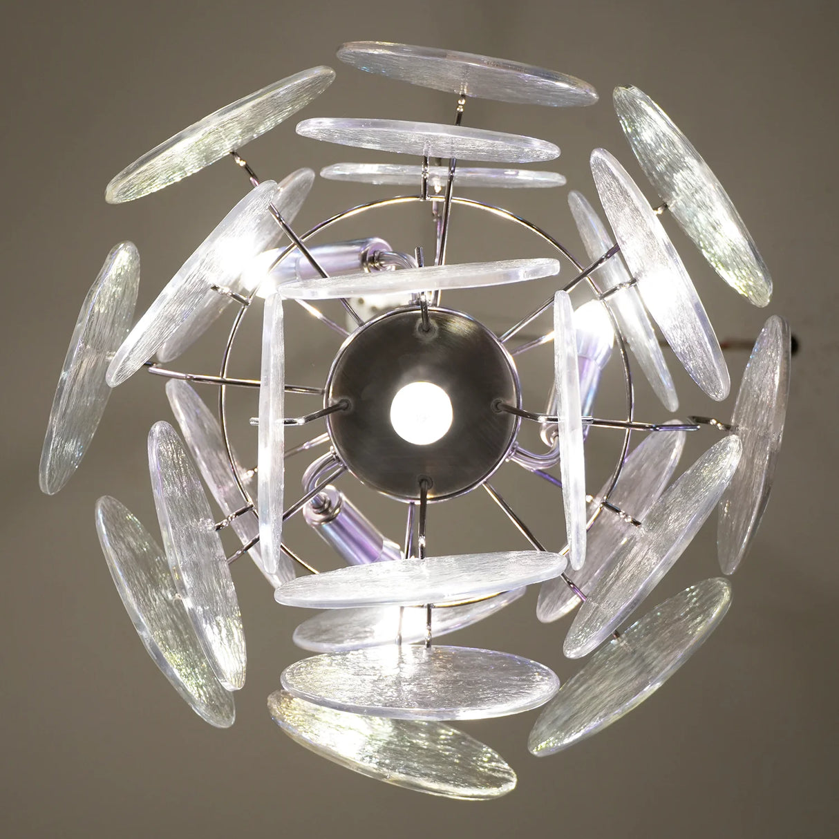 Vintage Murano Iridescent Glass Chandelier