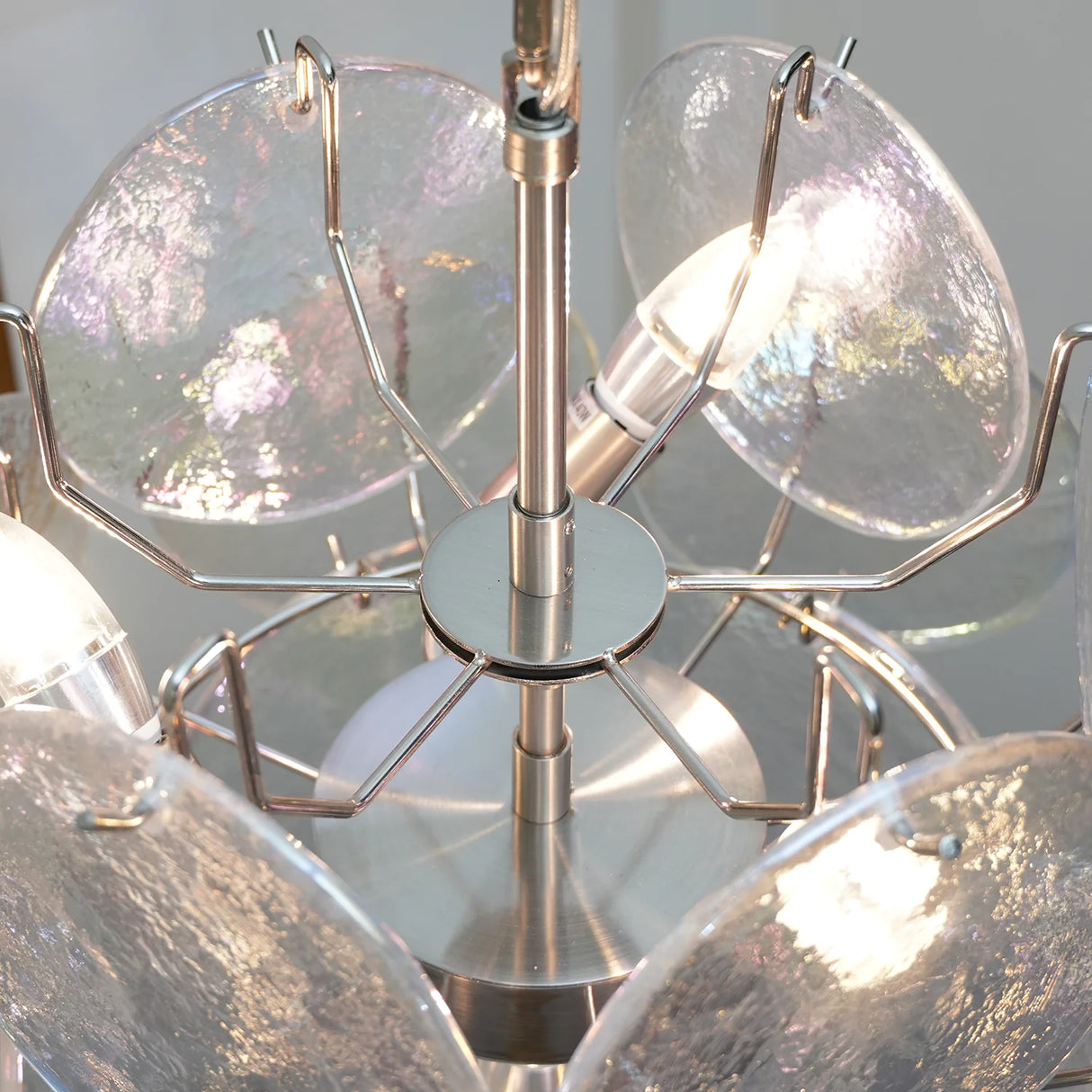 Vintage Murano Iridescent Glass Chandelier