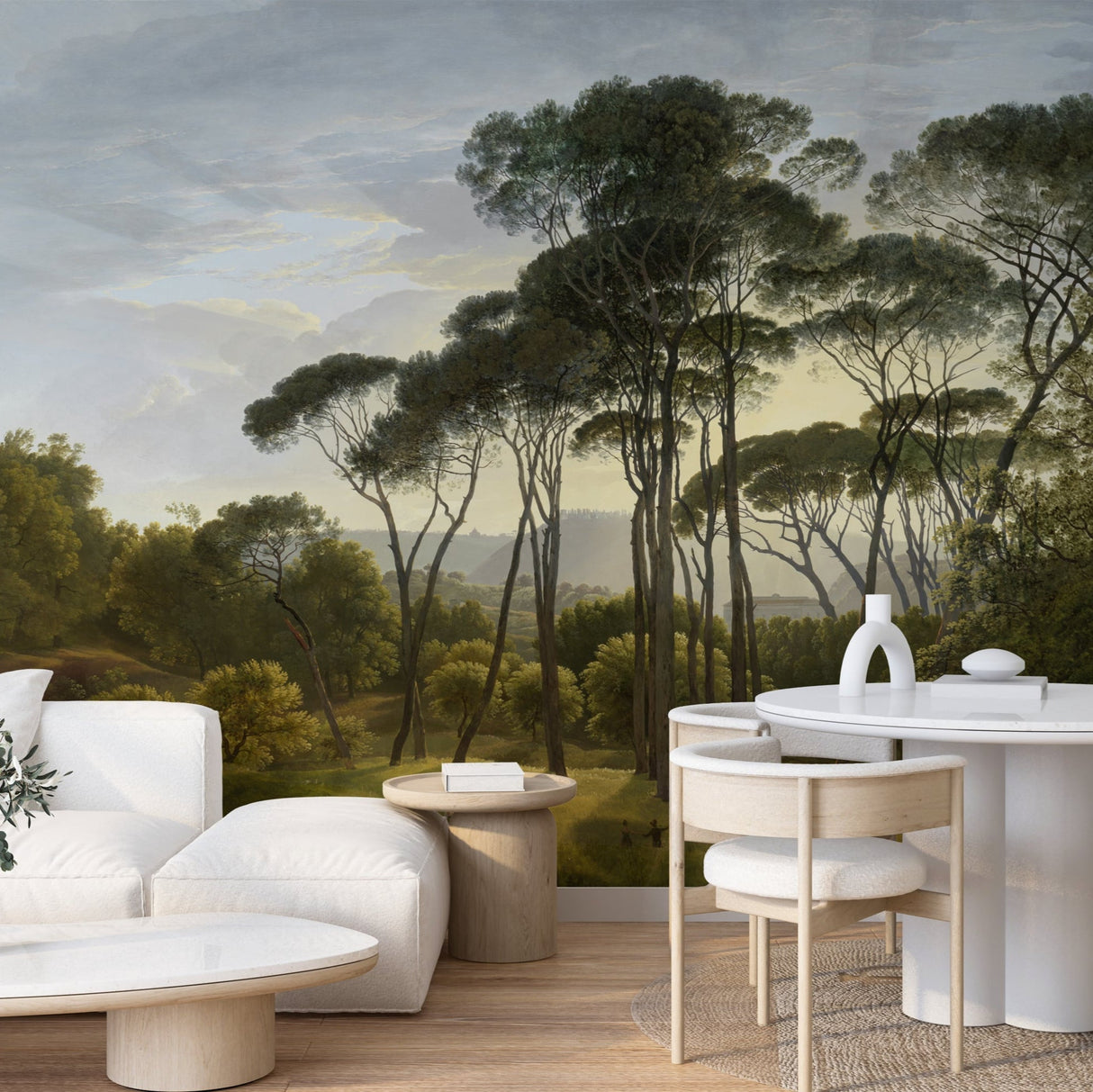 Green Forest Wall Mural - Italian Landscape with Umbrella Pines