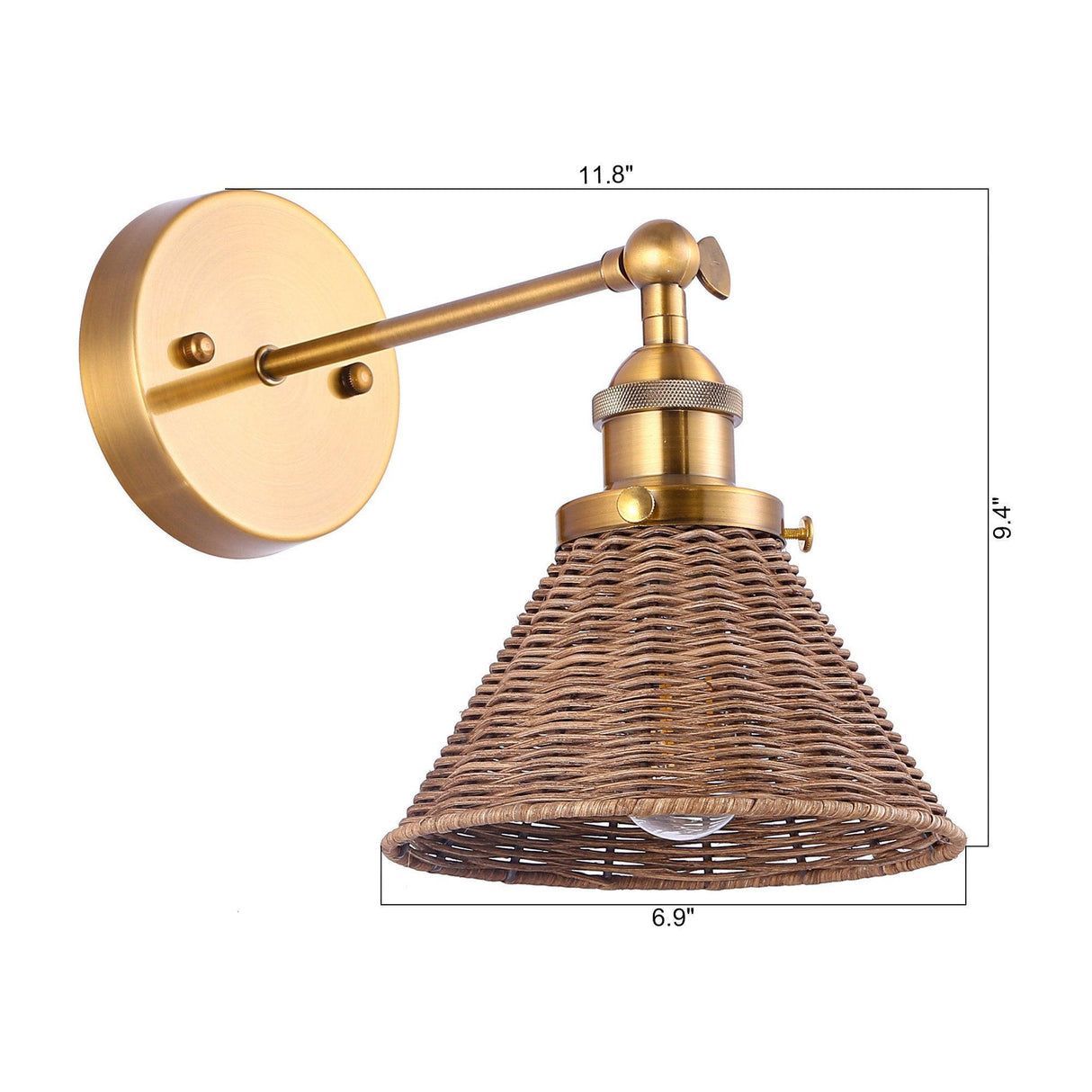 Traditional 1-Light Golden Wall Light