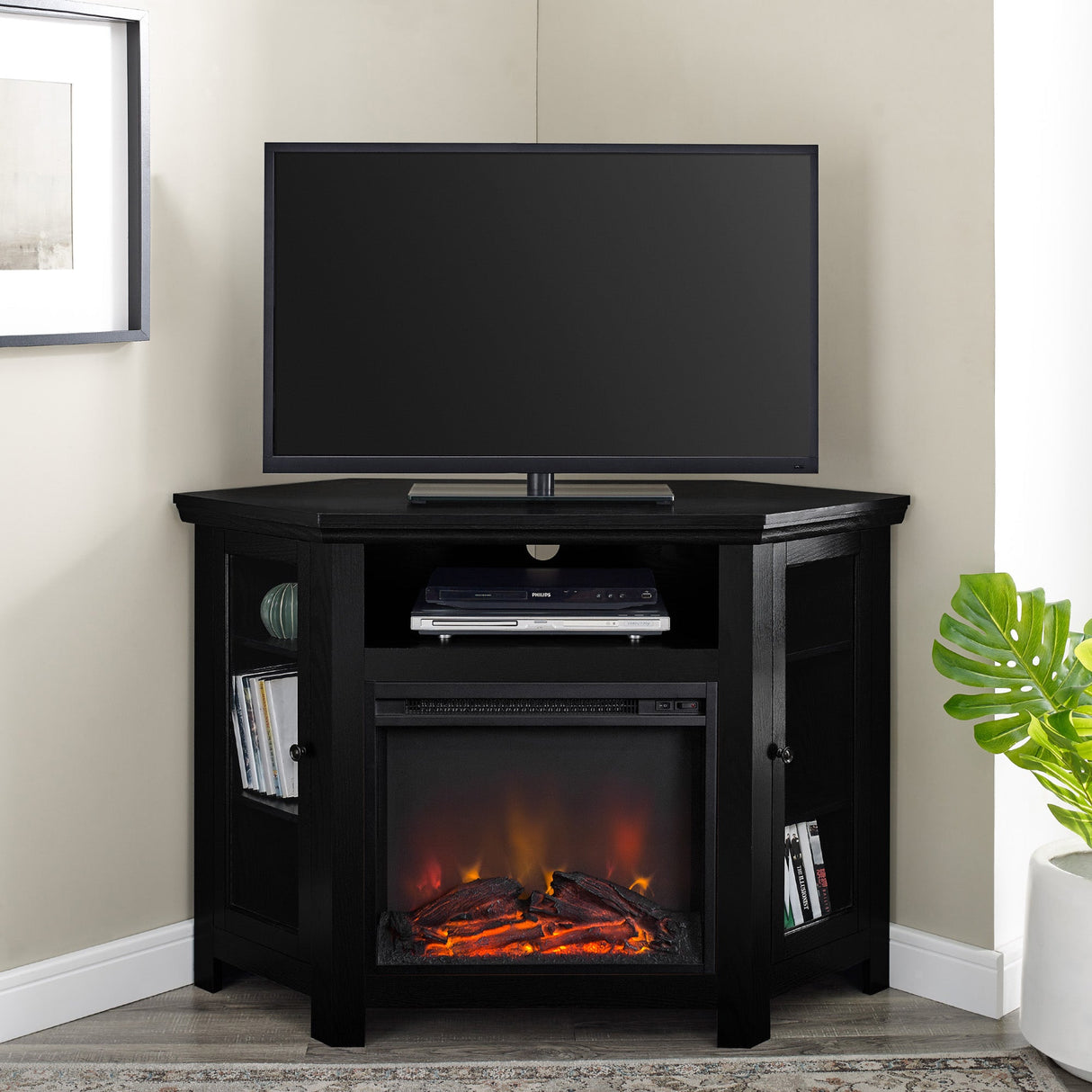 Barn 48" Wood Corner Fireplace TV Stand