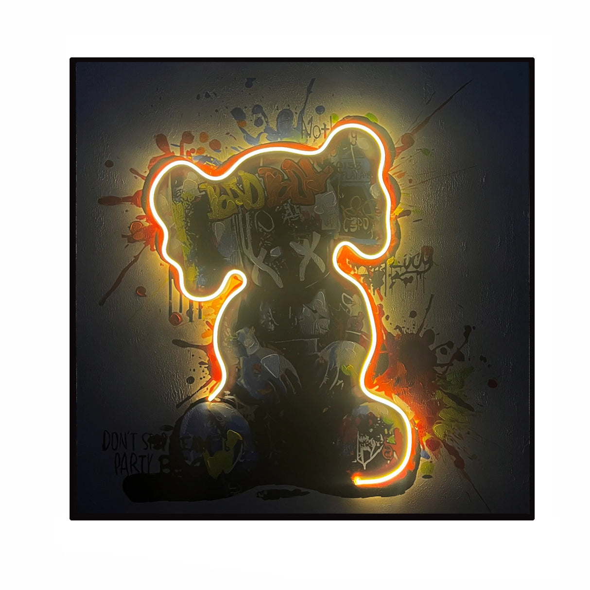 Dancing Street Art Figure LED Light – Modern LED Sculpture with X Eyes