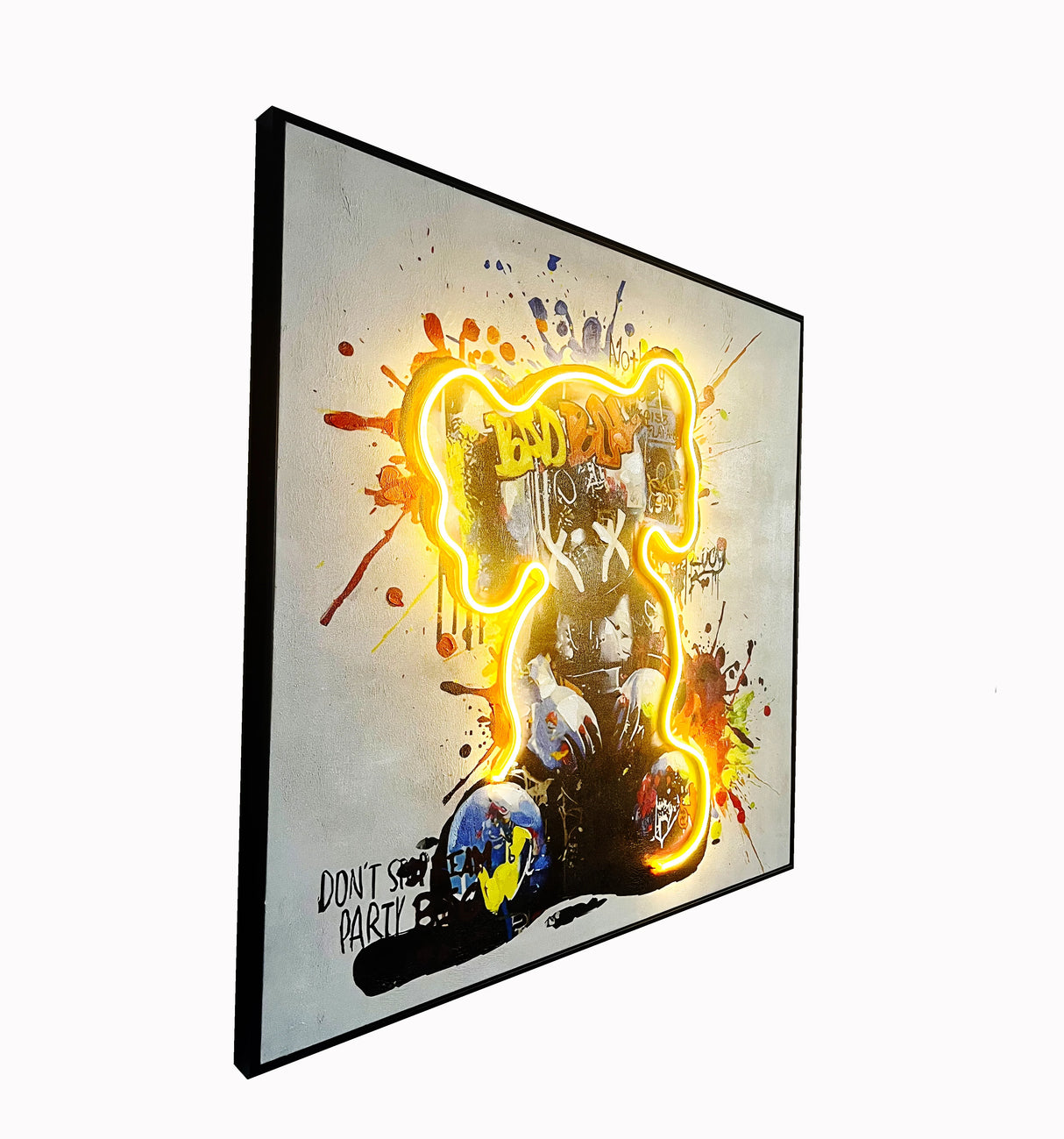 Dancing Street Art Figure LED Light – Modern LED Sculpture with X Eyes