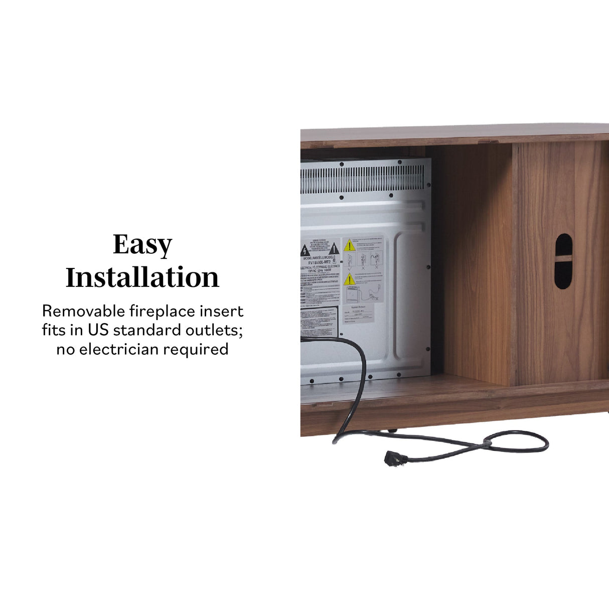 Chloe Modern Scandinavian Reeded Fireplace TV Stand in 2 Sizes