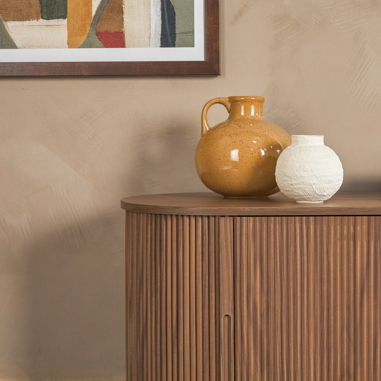 Chloe Modern Scandinavian Reeded Fireplace TV Stand in 2 Sizes